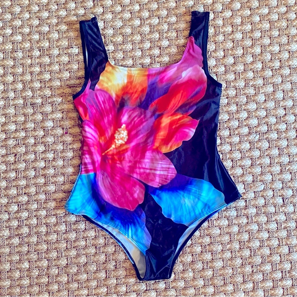 Black Floral Swimsuit